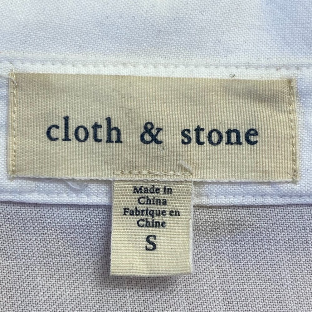 Anthropologie Cloth & Stone White Tiered Frayed Peplum Blouse Tunic Small - Picture 9 of 11